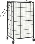 WOWLIVE Laundry Hamper with Wheels,Metal Wire Frame Rolling Laundry Basket with Removable bag,100L Dirty Clothes Hamper Organizer Dorm Room Storage for Bedroom,Bathroom,Black and White