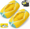 Laundry Shoe Bag - Mesh Shoe Washing Machine Bag with Zipper Closure for Washer and Dryer - for All Shoe Types and Sizes - Yellow - Set of 2
