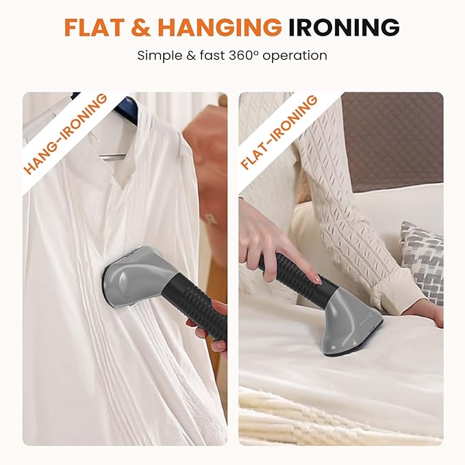Sweetcrispy Standing Garment Steamer, 1500W Powerful Steamer for Clothes with Roll Wheels, 1.7L Water Tank for 55 Min Continuous Steaming, Professional Wrinkle Remover Heats in 45 Seconds