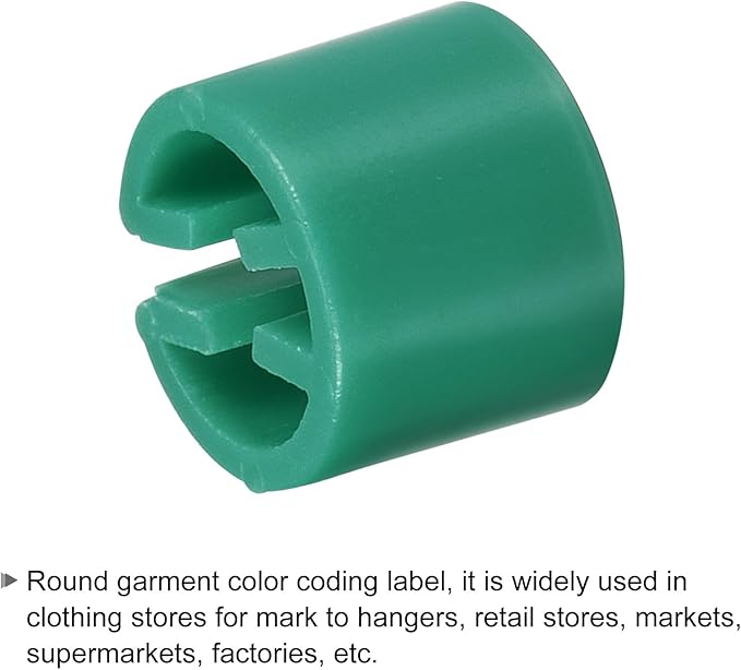 MECCANIXITY Clothes Hanger Marker Blank Fit 3.5mm Rod for Garment Color Coding Deep Green Count 300