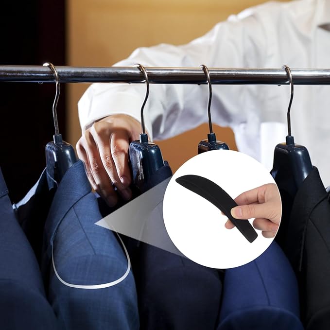 Luxshiny Clothes Hanger Shoulder Pads 10 Pack Foam for Sweaters Coats and Delicate Garments 5.51X1.77X1.18 Inches No Shoulder Bump Hangers for Closet Organization