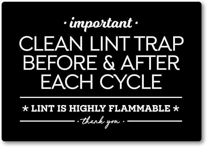 Reilly Originals 3.5x5 Inch Designer Magnet, Clean Lint Trap Before & After Use ~ Designer Graphics (Black)