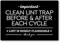 Reilly Originals 3.5x5 Inch Designer Magnet, Clean Lint Trap Before & After Use ~ Designer Graphics (Black)