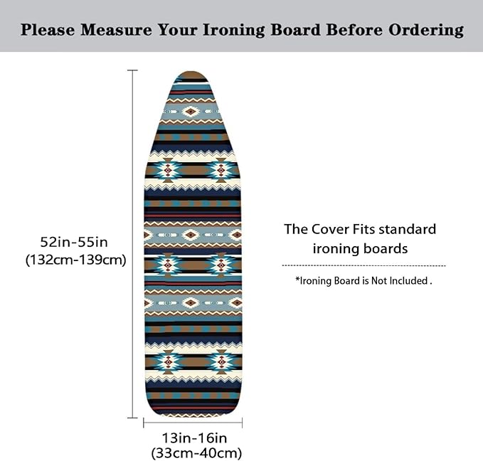 SEANATIVE Baja Stripes Ironing Board Cover Standard Size Iron Board Replacement Cover Resists Scorching and Staining with Elastic Edge, Thick and Durable