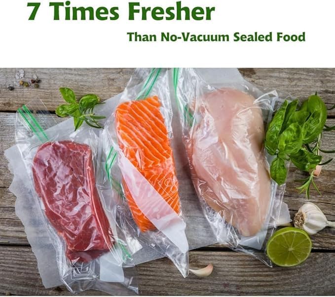 MegaWise 5 roll Vacuum Sealer Machine Bags, 6 inch wide and 19.6 Feet Long for Megawise & other brand vacuum Perfect for Meal Prep and Sous Vide Cooking (6" x 24")