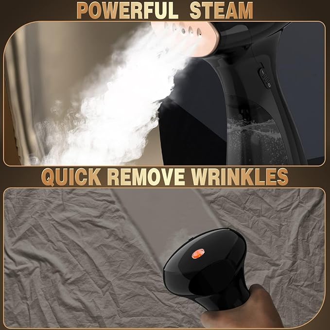 Steamer for Clothes, Handheld Garment Steam Iron for Fabric Wrinkle Remover with Brush for Home, Office and Travel