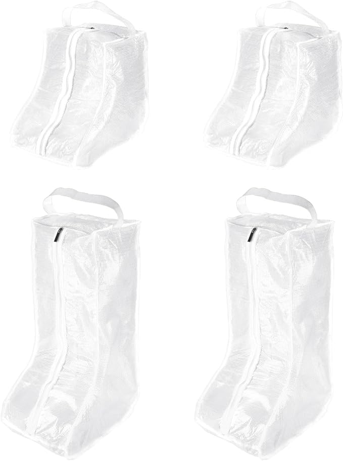 PATIKIL Boots Storage Bags, 4 Pack Waterproof Tall/Short Boot Carry Organizer Protector for Travel Daily Use, White