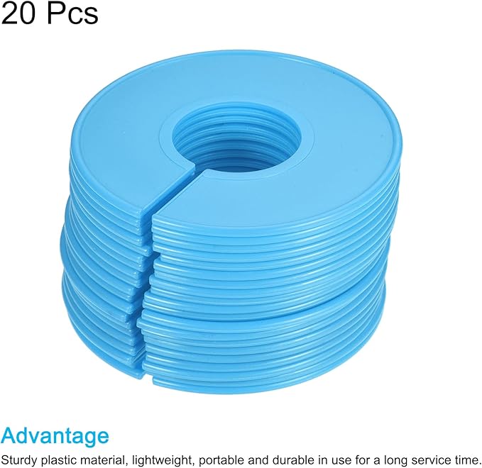 PATIKIL Clothes Dividers 20 Pack Blank Clothing Rack Size Sorting Reusable Wardrobe Round Hanger Separator, Light Blue