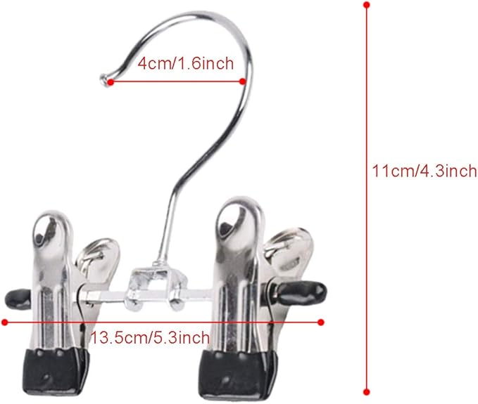 Double Adjustable Clips Boots Hangers,Space Saving Boots Socks Bags Hanging Clips Boot Holder Boot Organizer,Set of 12 (12)