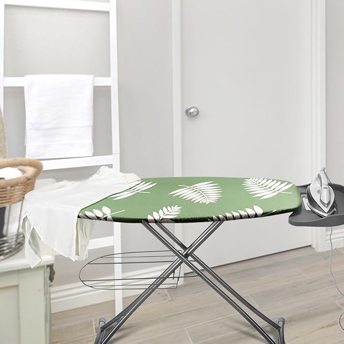 SheeChung Ironing Board Cover and Pad 15" x 49",Iron Board Cover with Elastic Edge & Adjustable Fastener,Cotton Covers Resist Scorching and Staining Extra Thick Padding,Silicone Coating