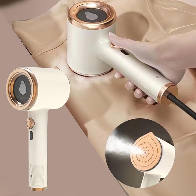 Steamer Iron, 33W Handheld Iron Mini Ironing Machine with 50ml Water Wet and Dry Clothes Iron Steam Travel Garment Steamer for Clothing Wrinkles Remover Tool (Beige)