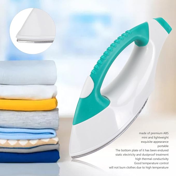 Portable Travel Iron for Crafts Quilting, Mini Fast Heat Lightweight Heat Press Iron, Easy Handheld Electric Iron for Beads Patch Clothes, DIY Shoes, T shirts, for Home, Travel