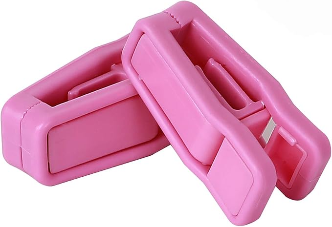 KINJOEK 100 Packs Pink Plastic Finger Clips for Hanger Strong Pinch Grip Clips Multi-Purpose for Slim-line Clothes Pants