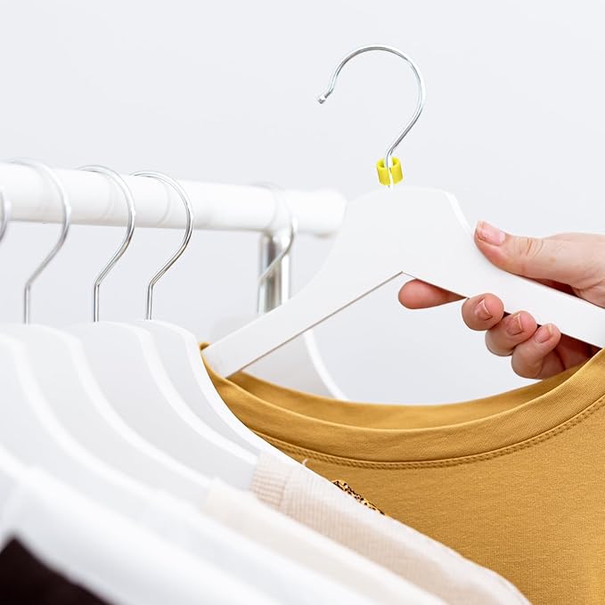 uxcell 150pcs Clothes Hanger Markers Blank Tags, Fit 3.5mm Rod Garment Size Hanger Clips Garment Color Coding Label for Clothing Hangers, Yellow