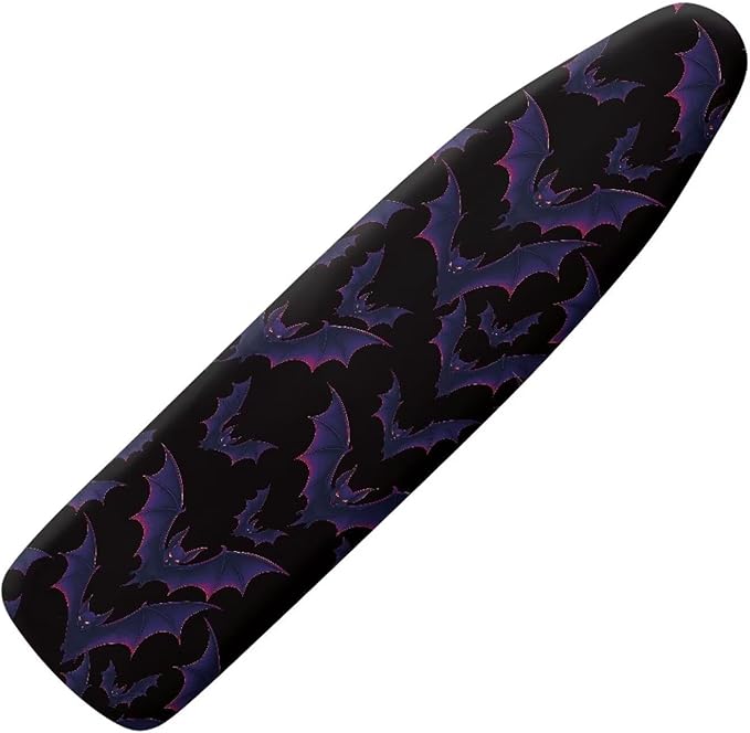 SEANATIVE Gothic Ironing Board Cover Stain Resistant Pad Covers Durable Purple Bat Iron Board Protective Covers with Elastic Edge, Easy Installation