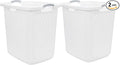 2-Pack 2.5 Bushel Large White Plastic Laundry Baskets - Heavy Duty Hamper with 4 Handles & Ventilation Holes, Space-Saving Storage for Laundry Room, Apartment, Dorm, Bedroom, Bathroom