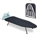 Tioncy Metal Foldable Tabletop Ironing Board with Iron Rest, Metal Portable Ironing Board Small with Heat Resistant Cotton Cover and Mini Non Slip Feet for Home Laundry Rooms Dorms Travel(Black)