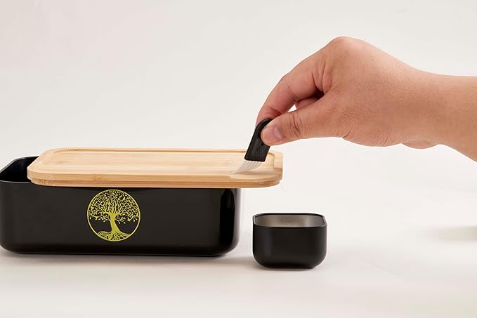 Stash Box with rolling tray - Air-Tight Storage Stash Box with Bamboo Tray - Portable Decorative Box for Herbs (8inch)