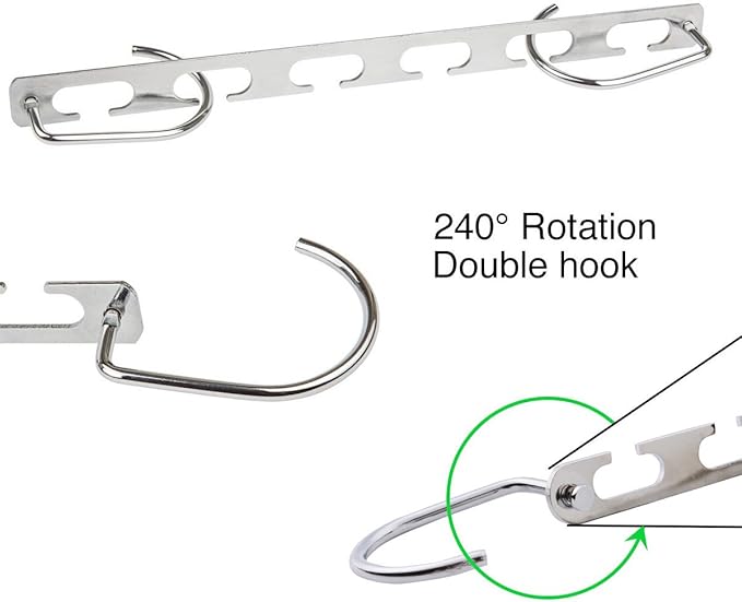 CBTONE 6 Pack Closet Space Saving Hangers, Multi-Purpose Metal Magic Cascading Hangers With Updated Hook Design for Organizing Wardrobe Clothing