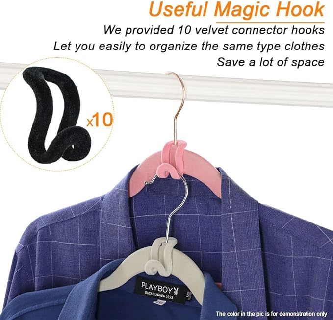 50+10 Pack Non-Slip Velvet Hangers Suit Clothes Hanger Space Saving Hangers 15~20LBS Heavy Duty 17.5"