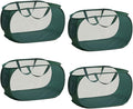 4 Piece Popup Mesh Laundry Basket Durable Handles Collapsible Laundry Baskets Folding Clothes Pastic Hamper for Laundry Room College Dorm (Green)