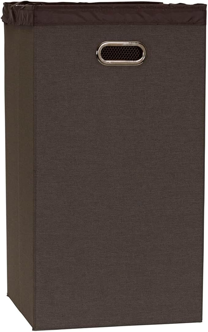 Household Essentials, Cobblestone Laundry Hamper, Sturdy Polyester Sides with Attached Magnetic Lid