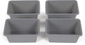 Humble Crew Toy Storage Bins for Kids, Set of 4, Grey, Small - Sturdy, Colorful Plastic Storage Bins for Classroom, Playroom, Nursery, and More - Premium Toddlers Toy Organizer Bins