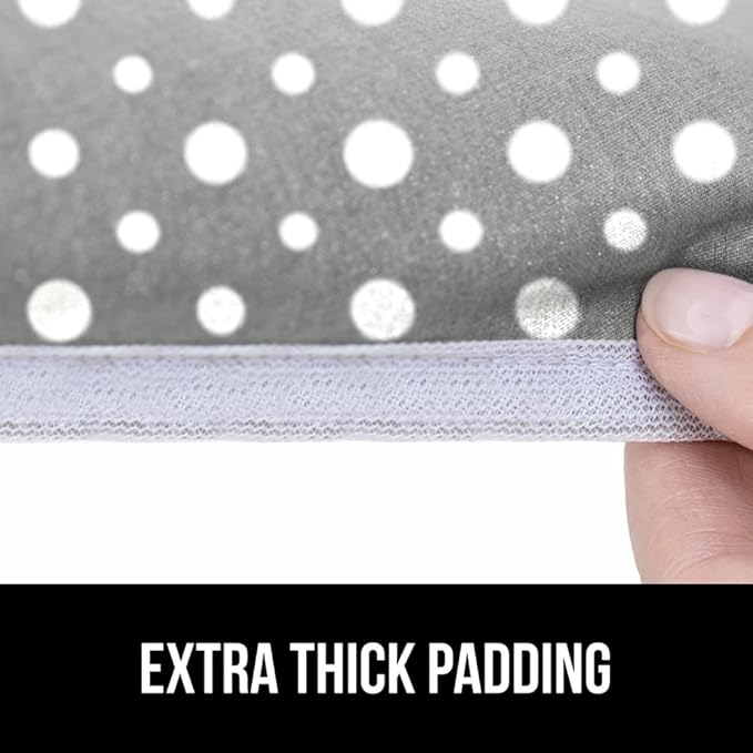 GORILLA GRIP The Original Ironing Board Cover and Pad, Silicone Coating, Thick Scorch Resistant Padding, Heavy Duty Iron Covers Standard Boards, Hook and Loop Fastener Strap, Dots, 15x54