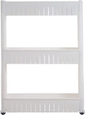 Lavish Home 3 Tier Shelf Rolling Cart - Narrow-Space Kitchen or Bathroom Shelf Organizer Cart - Slim Slide-Out Storage Shelves for Kitchen, Bathroom, Laundry and Pantry
