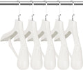 Plastic Extra Wide Shoulder Suit Hangers for Men 10 Pack Width 17.7", Ivory White Sweater Hangers no Shoulder Bump Non Slip for Thick Sweaters, Clothes Hangers with Pants Bar & Metal Hook