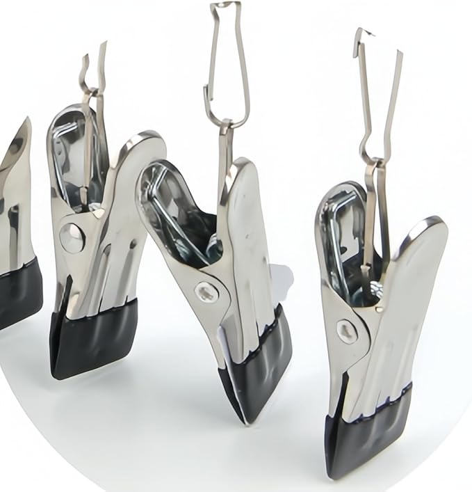 Clothes Drying Racks Clip Hangers Metal with 36 Clips Windproof Hook Underwear Hanger Foldable Laundry Clip for Socks Bras Black