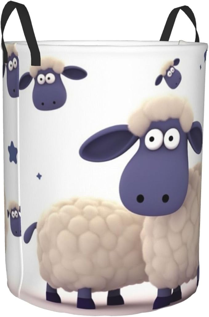 Large Laundry Hamper Sheep Laundry Basket With Handles Freestanding Waterproof Clothes Hamper For Laundry Room Bedroom Bathroom College Dorm Small