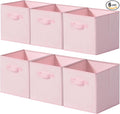 Cupic Cupid 11x11 Storage Cubes, 6 Pack Open Storage Bins with Handles, Storage Cube Organizer for Clothes and Toys, Collapsible Cube Bins for Closet, Shelves, Offices, Pink