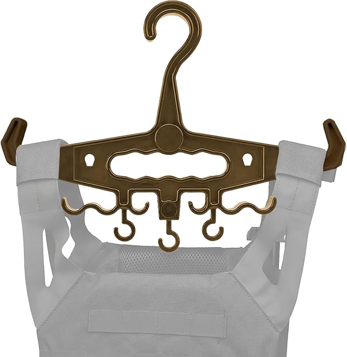 YOZWOO Heavy Duty Hangers Plastic Clothes Hangers with Detachable Hanger and Wetsuit Hanger - 200lb Load Capacity Non-Slip Design for Body Armor, Police Vest, Wetsuit, and Survival Gear (Khaki)