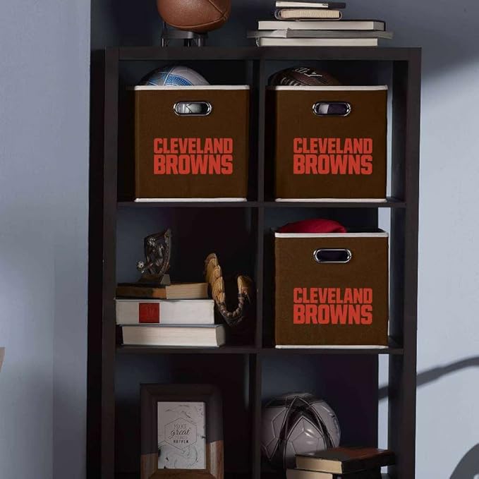 Franklin Sports NFL Storage Bins - Collapsible Cube Container + Basket - NFL Office, Bedroom + Living Room - 11"x11"