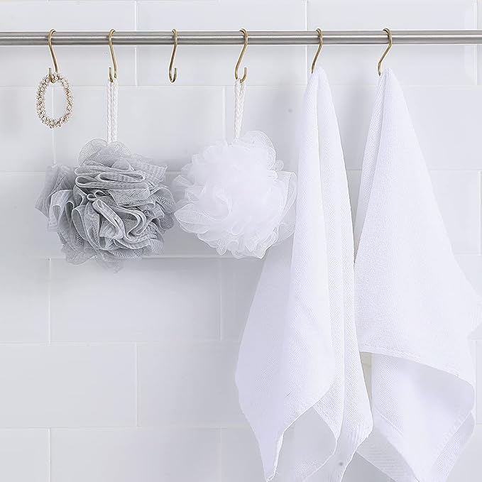 Evanda Gold S Hooks for Hanging Pack of 30, Heavy Duty Stainless Steel Titainium Plating Metal Mutil Purpose Hanger for Kitchen Pans, Pots, Utensils Tooks, Cups, Mugs, Clothes, Bags, Towels, Plants