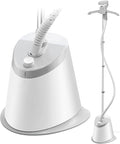 Standing Steamer with Garment Hanger, 1.7L Water Tank for 90min Continuous Steaming, Heats in 45 Seconds, Double-Insulated Steam Hose
