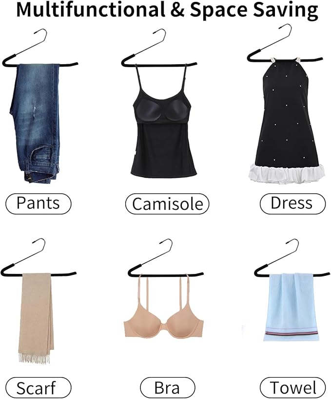 SLMT Pants Hangers Open Ended 10 Pack Heavy Duty Metal Clothes Hangers for Jeans, Trousers, Slacks Non-Slip Sponge Padded No Crease