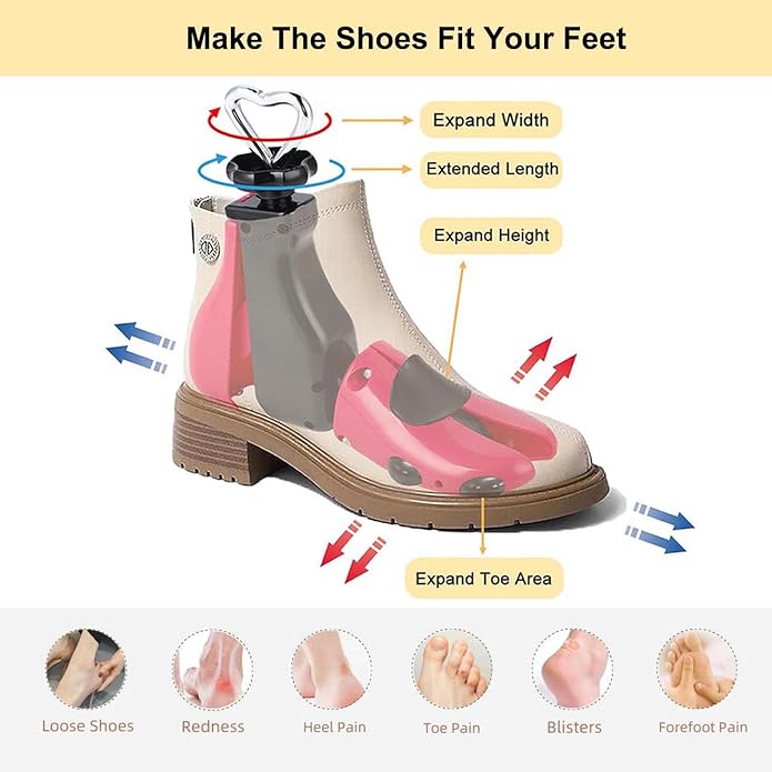 Shoe Stretcher Men Women Boot Stretcher, Plastic Shoe Tree Women Men Shoe Shaper Expander Shoe Width (Pack of 1)