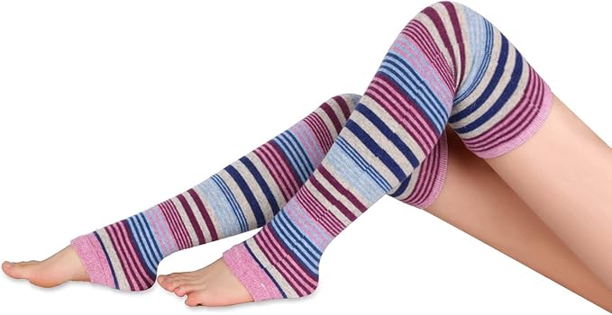 Benefeet Sox Wool Knit Leg Warmers for Women Vintage Boho Leg Warmers Long Winter Warm Thigh High Footless Boot Socks