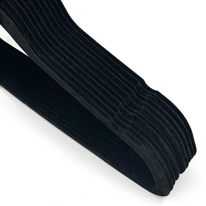 10 Pack Velvet Hangers - Non-Slip and Space-Saving Closet Organizers - Durable Soft-Touch, Black Hangers for Clothes, Coats, and Wardrobe Essentials Luxury, Ganchos De Ropa, Gift