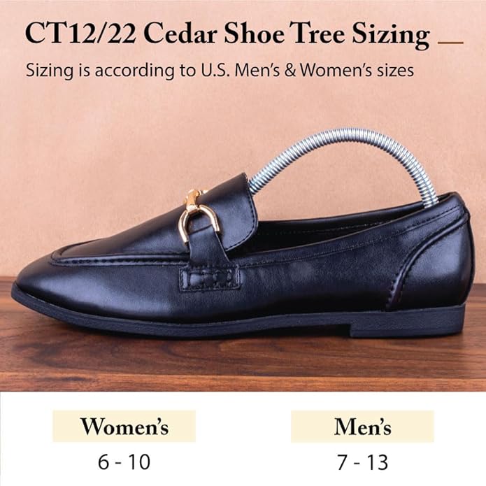 FootFitter Travel Cedar Shoe Tree - Natural Wood Shoe Shapers for Men & Women, Made From USA Grown Cedar Wood