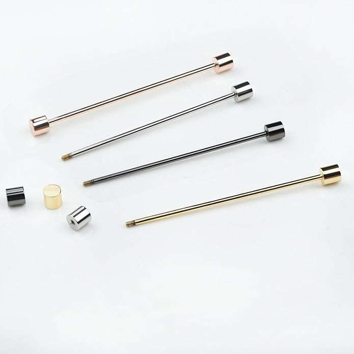 Classic 4-Piece Set Solid Brass Collar Bar for Men Multi-Style Metal Anti-Curl Shirt Collar Stays Tie Pins