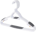 Set of 5 Deluxe Non Slip Hangers by Neatfreak! - Space Saving Hangers for Clothes, Pants, Jackets and Shirt 5 Pack,White/Grey