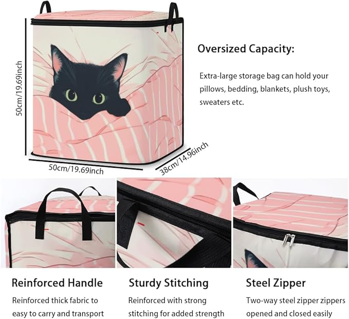 2pcs closet organizers and storage under bed,clothing blanket sweater sheet bedding comforter duvet quilt pillow toy storage bags with lids,dorm room essentials for containers 95L