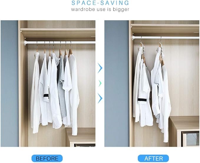 Cascading Clothes Hanger Hooks,Space Saving Series Multi-Function Multi-Layer Cabinet Clothes Connection Folding Storage Clothes Rack Hanger Household Strong Load-Bearing Closet Hook (8pcs)