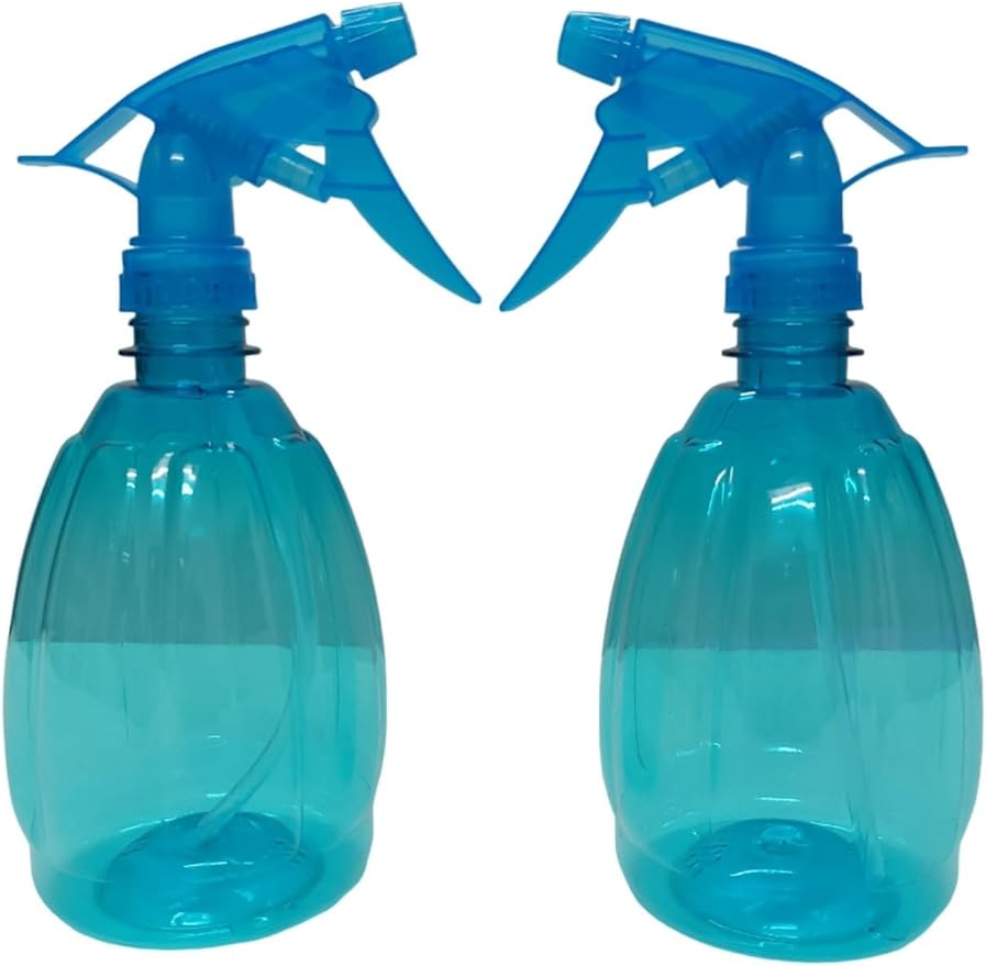 Spray Bottles 500ml 16 Oz Clean Squirt Bottle Colorful Multi-uses Spray Bottles for Cleaning, Water Flowers, Plant Care, Ironing, Hair Care, Gardening Cosmetics Kitchen Bathroom (Pack of 2) Blue