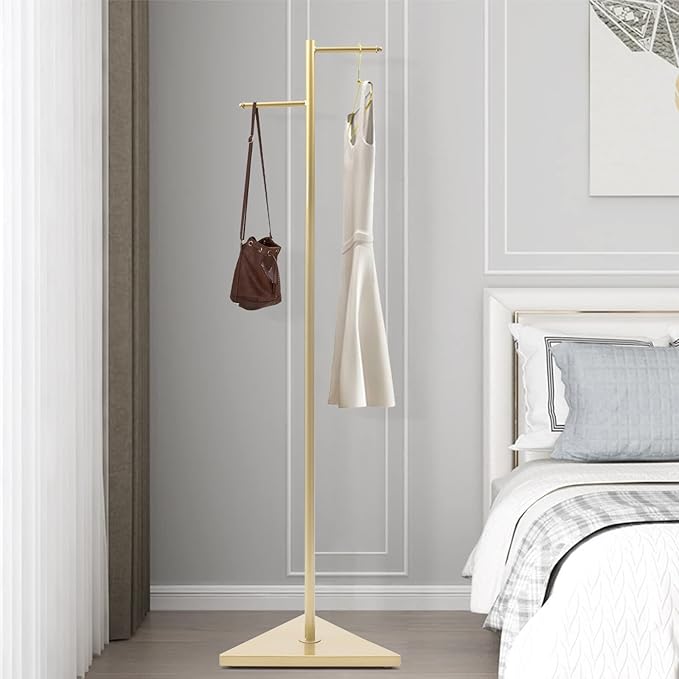 67in-Retail Display Clothing Garment Rack with Base Hooks, standing Coat Rack Organize Shoes Hanging Clothes Coat Hat Bag for Boutique Clothing Stores, Entryway Bedroom
