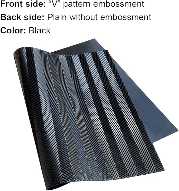 Unikstep, Rubber Sheet, 21.5"x14.5", Thick 0.08", for Shoe Sole Heel Repair, Furniture Pad, Vibration Reduce, DIY Gasket Seal Pad, Floor Anti Slip Cushion (Black Color V Pattern)