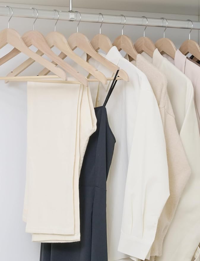 StorageWorks Clothes Hanger 20 Pack, Wooden Coat Hangers for Shirts, Jackets, Pants, Suits, Sweaters, Lotus Wood